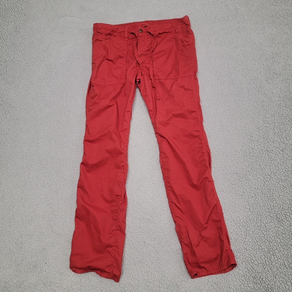 J Brand Chino Pants Womens 34x32 Red Twill Straight Adjustable‎ Waist Button Fly